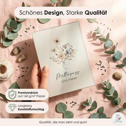 Blumenstrauß Mutterpasshülle Mit Personalisierung