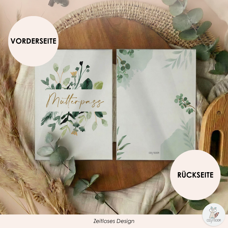 Green Flowers Mutterpasshülle Ohne Personalisierung