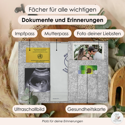 Kleines Wunder Mutterpasshülle aus Filz Ohne Personalisierung