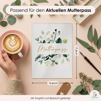 Green Flowers Mutterpasshülle Ohne Personalisierung