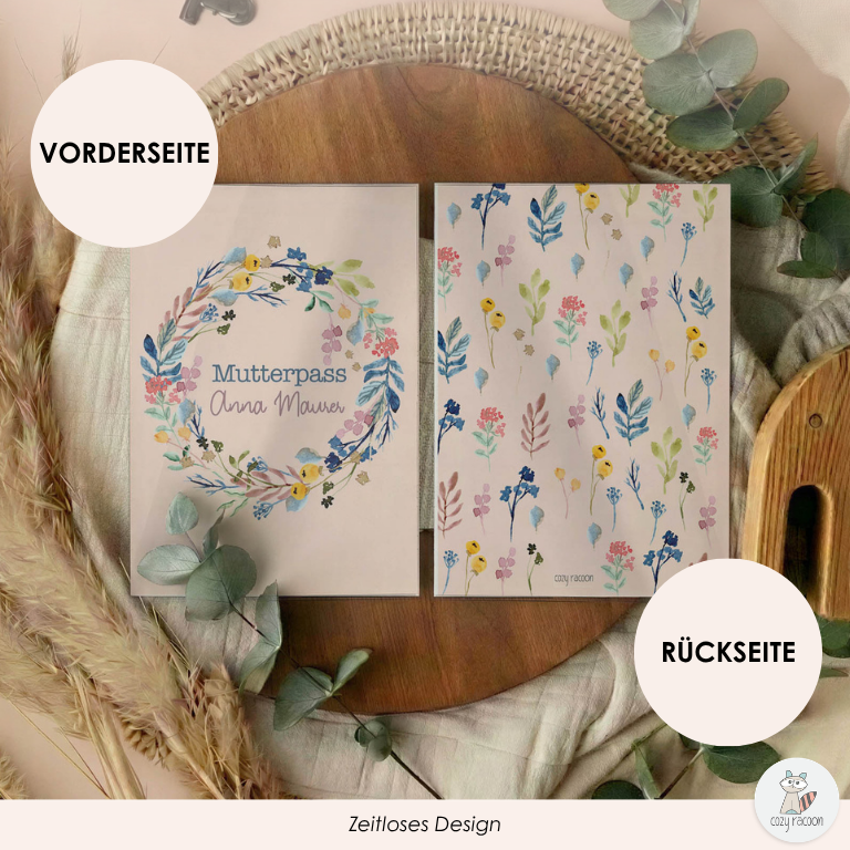 Flower Circle Mutterpasshülle Mit Personalisierung