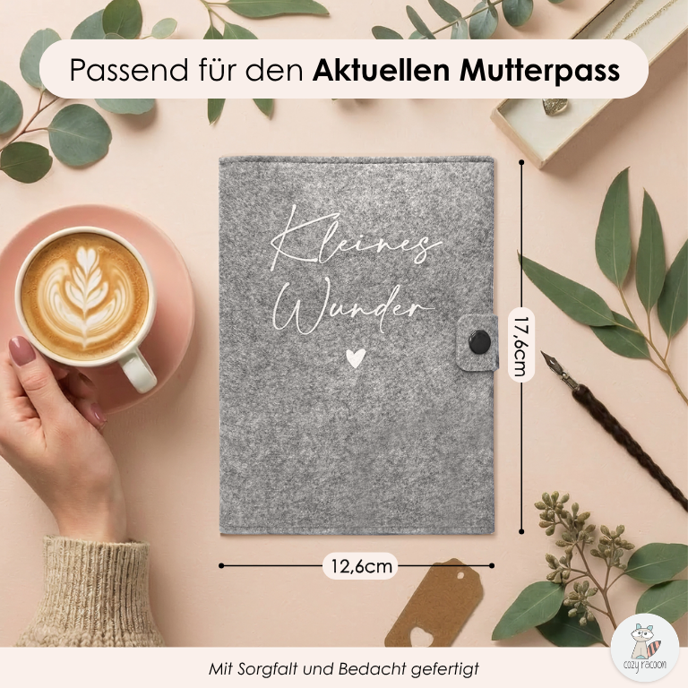 Kleines Wunder Mutterpasshülle aus Filz Ohne Personalisierung