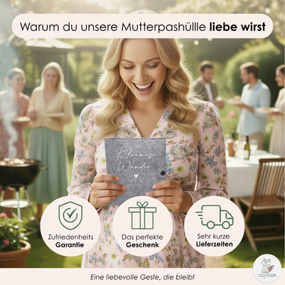 Kleines Wunder Mutterpasshülle aus Filz Ohne Personalisierung