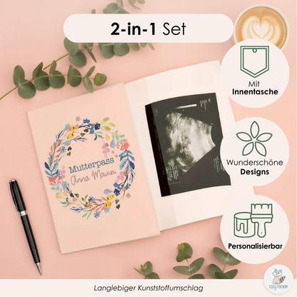 Flower Circle Mutterpasshülle Mit Personalisierung