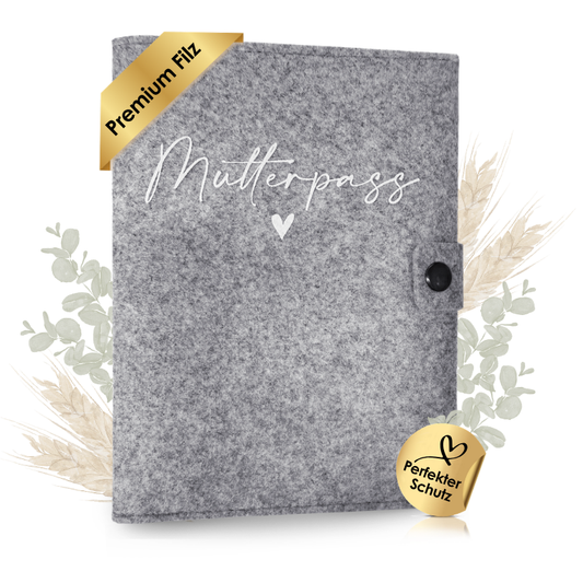 Mutterpass Herz Mutterpasshülle aus Filz Ohne Personalisierung