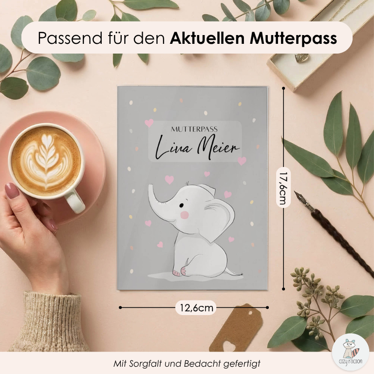 Elefant Mutterpasshülle Mit Personalisierung