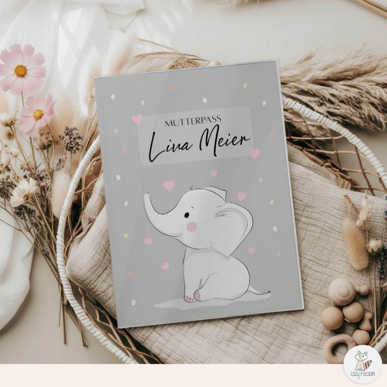 Elefant Mutterpasshülle Mit Personalisierung
