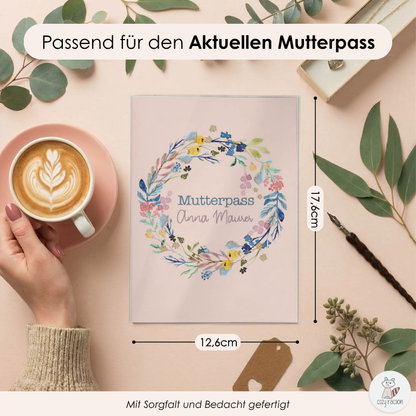 Flower Circle Mutterpasshülle Mit Personalisierung