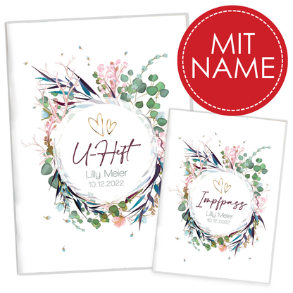 Flower Party U-Heft und Impfpasshülle Mit Personalisierung