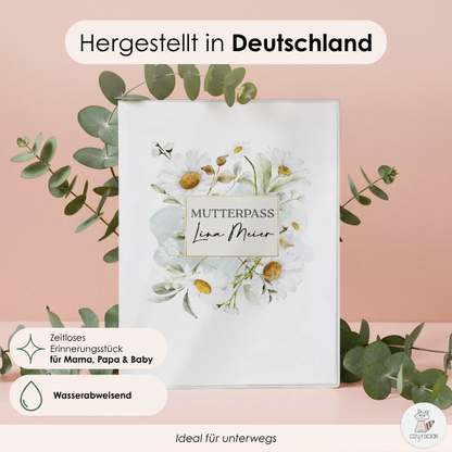 Gänseblümchen Aquarell Mutterpasshülle Mit Personalisierung