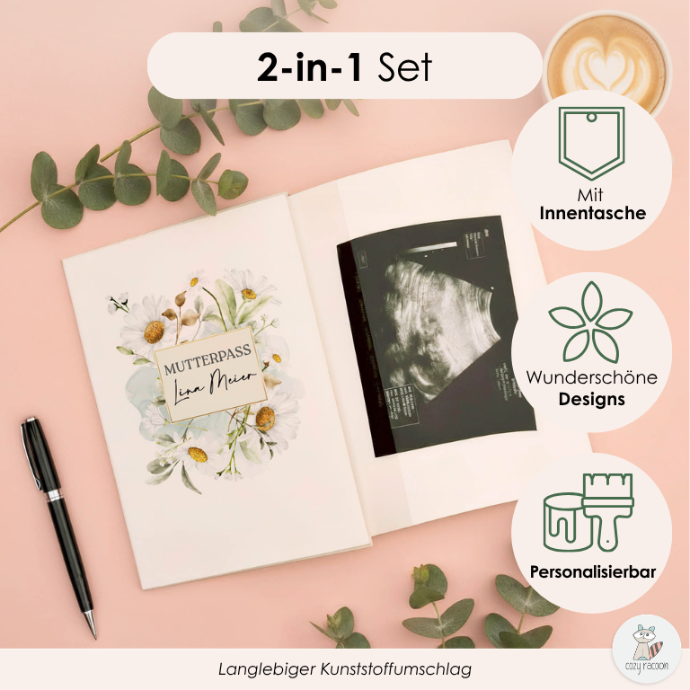 Gänseblümchen Aquarell Mutterpasshülle Mit Personalisierung