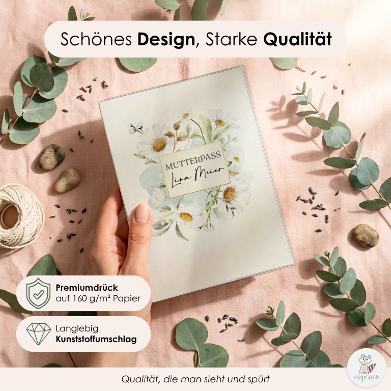 Gänseblümchen Aquarell Mutterpasshülle Mit Personalisierung