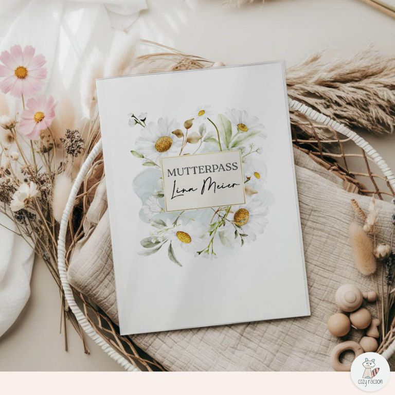 Gänseblümchen Aquarell Mutterpasshülle Mit Personalisierung