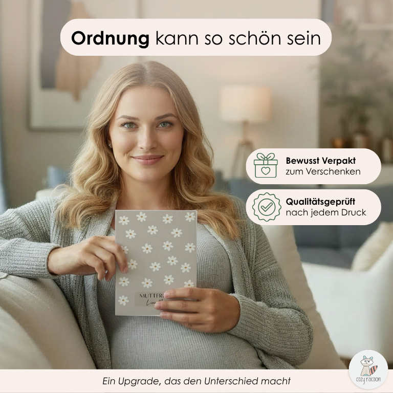 Gänseblümchen Beige Mutterpasshülle Mit Personalisierung