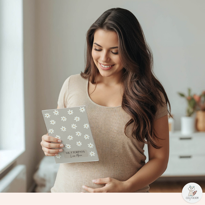 Gänseblümchen Beige Mutterpasshülle Mit Personalisierung