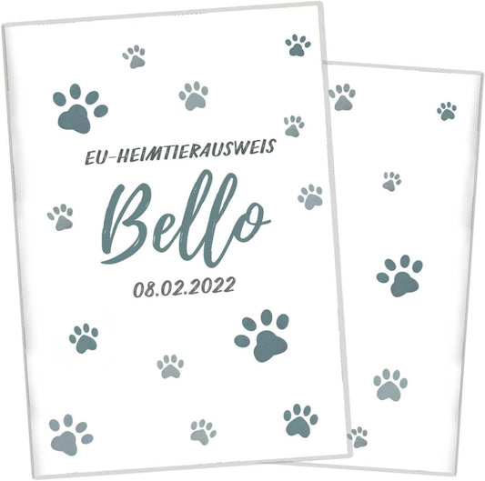 Pfote Blau Wilhelm Fell EU-Heimtierausweis für Tiere Mit Namen