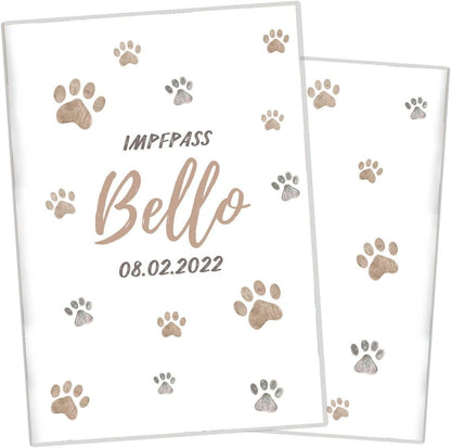 Pfote Beige Wilhelm Fell Impfpasshülle für Tiere Mit Namen