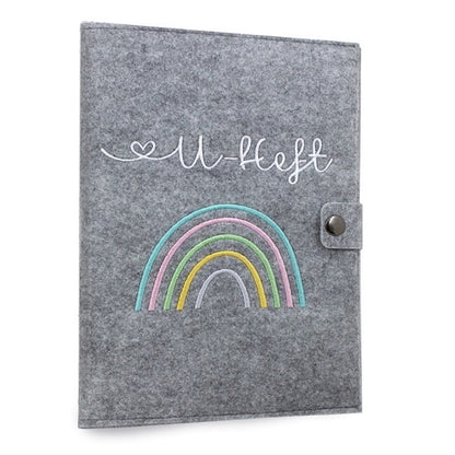 Regenbogen Pastell U-Heft und Impfpasshülle aus Filz Ohne Personalisierung
