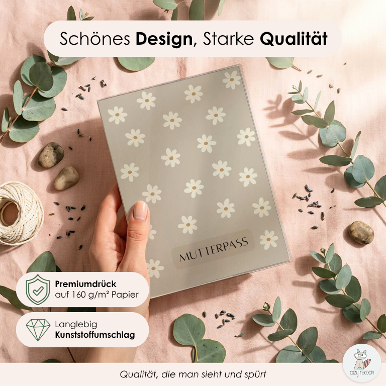 Gänseblümchen Beige Mutterpasshülle Ohne Personalisierung