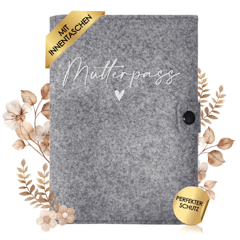 Mutterpass Herz Mutterpasshülle aus Filz Ohne Personalisierung
