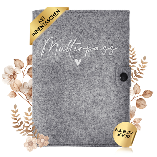 Mutterpass Herz Mutterpasshülle aus Filz Ohne Personalisierung