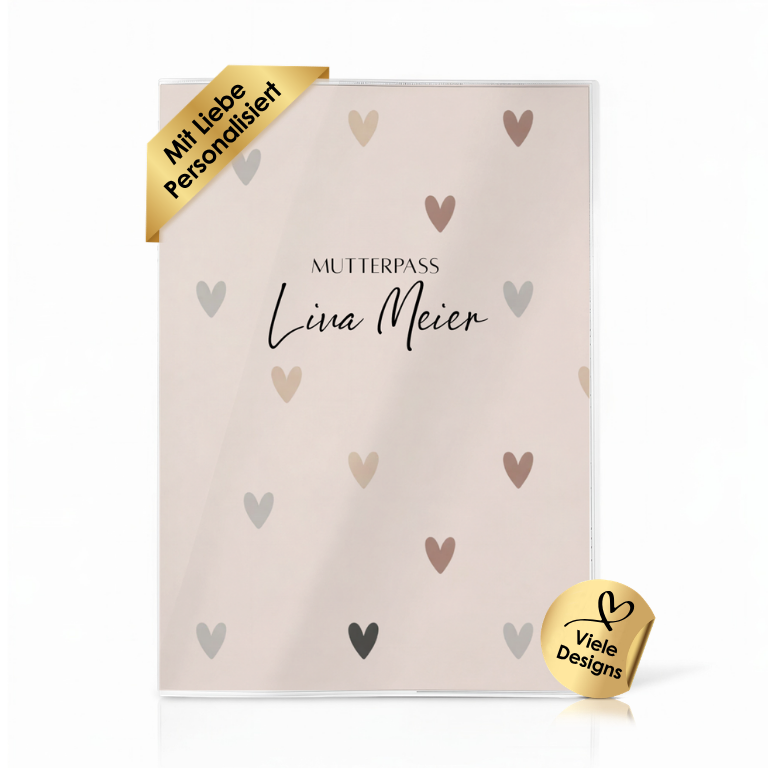 Herzen Natural Mutterpasshülle Mit Personalisierung