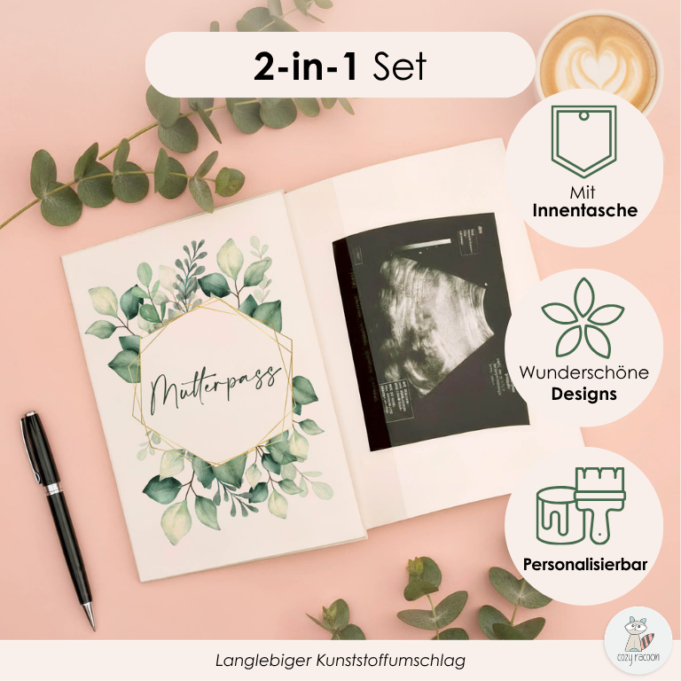 Green Leaves Mutterpasshülle Ohne Personalisierung