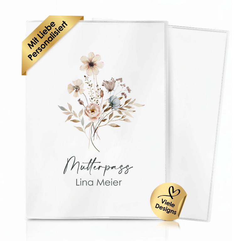 Blumenstrauß Mutterpasshülle Mit Personalisierung