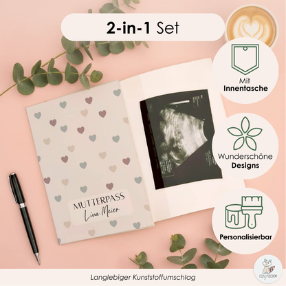 Kleine Herzchen Mutterpasshülle Mit Personalisierung