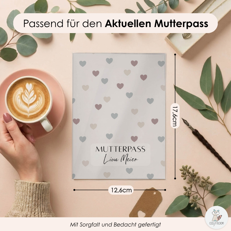 Kleine Herzchen Mutterpasshülle Mit Personalisierung