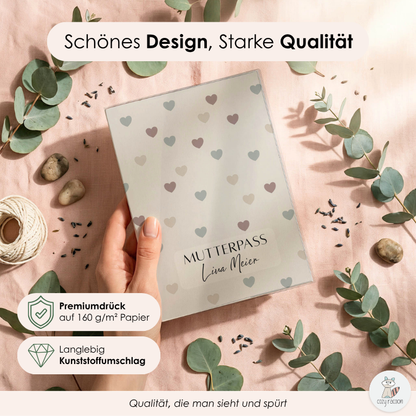Kleine Herzchen Mutterpasshülle Mit Personalisierung