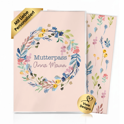 Flower Circle Mutterpasshülle Mit Personalisierung
