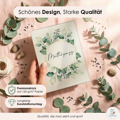Green Leaves Mutterpasshülle Ohne Personalisierung
