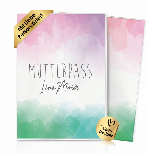 Watercolor 3 Mutterpasshülle Mit Personalisierung
