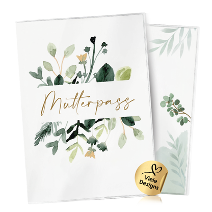 Green Flowers Mutterpasshülle Ohne Personalisierung