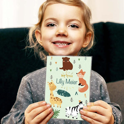 Zebra & Giraffe Personalisierbare Impfpasshülle für Erwachsene und Kinder