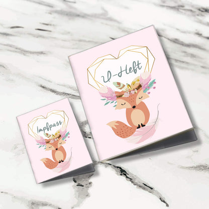 Boho Fuchs Rosa U-Heft und Impfpasshülle Ohne Personalisierung