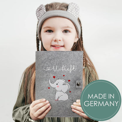Elefant U-Heft und Impfpasshülle aus Filz Ohne Personalisierung