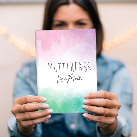 Watercolor 3 Mutterpasshülle Mit Personalisierung