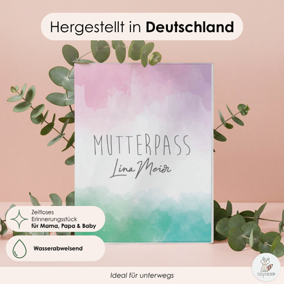 Watercolor 3 Mutterpasshülle Mit Personalisierung