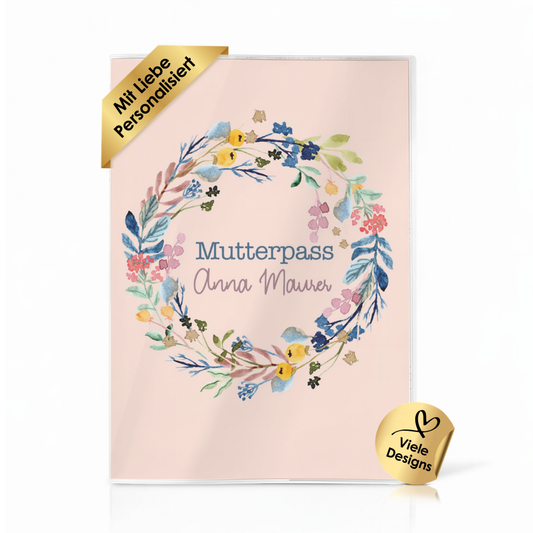 Flower Circle Mutterpasshülle Mit Personalisierung