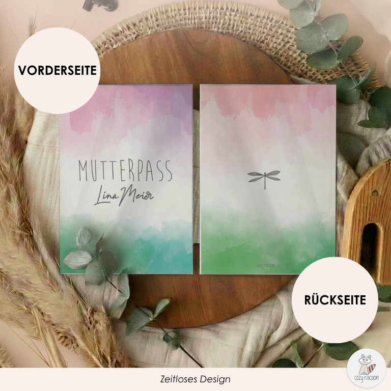 Watercolor 3 Mutterpasshülle Mit Personalisierung