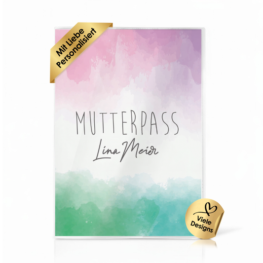 Watercolor 3 Mutterpasshülle Mit Personalisierung