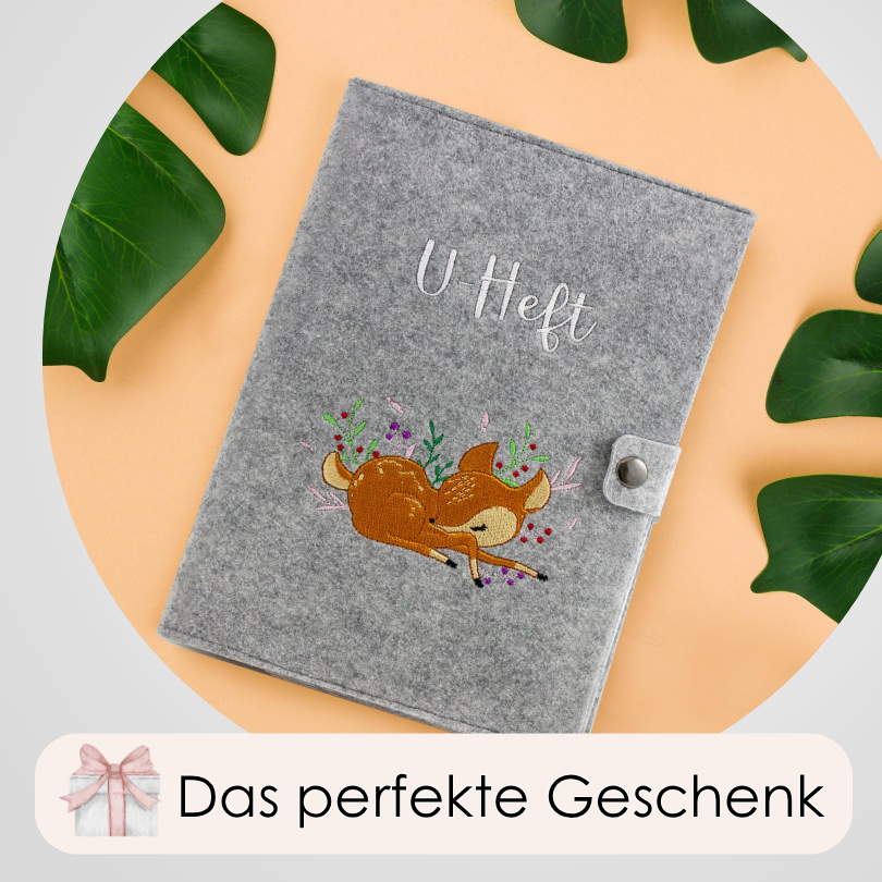 Rehkitz U-Heft und Impfpasshülle aus Filz Ohne Personalisierung