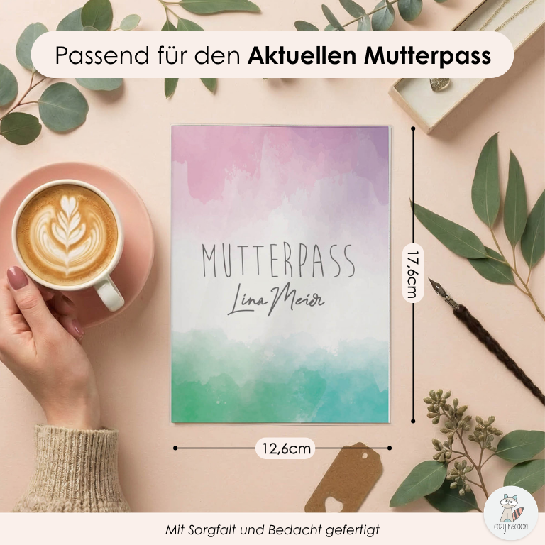Watercolor 3 Mutterpasshülle Mit Personalisierung