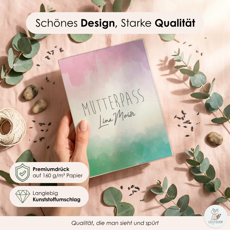 Watercolor 3 Mutterpasshülle Mit Personalisierung