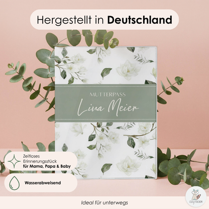 Weiße Blüten Mutterpasshülle Mit Personalisierung