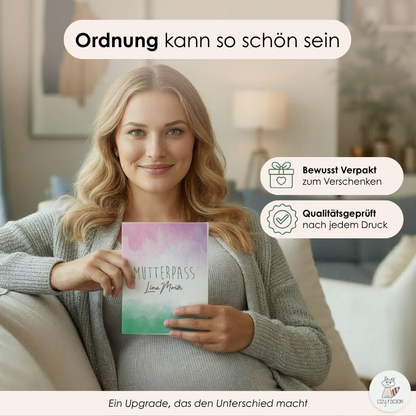 Watercolor 3 Mutterpasshülle Mit Personalisierung