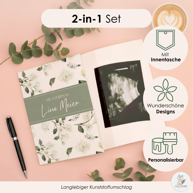 Weiße Blüten Mutterpasshülle Mit Personalisierung