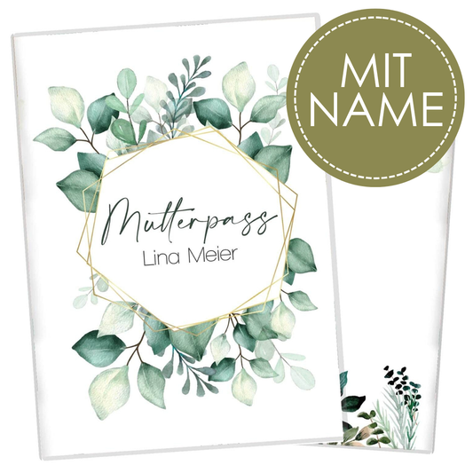 Green Leaves Mutterpasshülle Mit Personalisierung